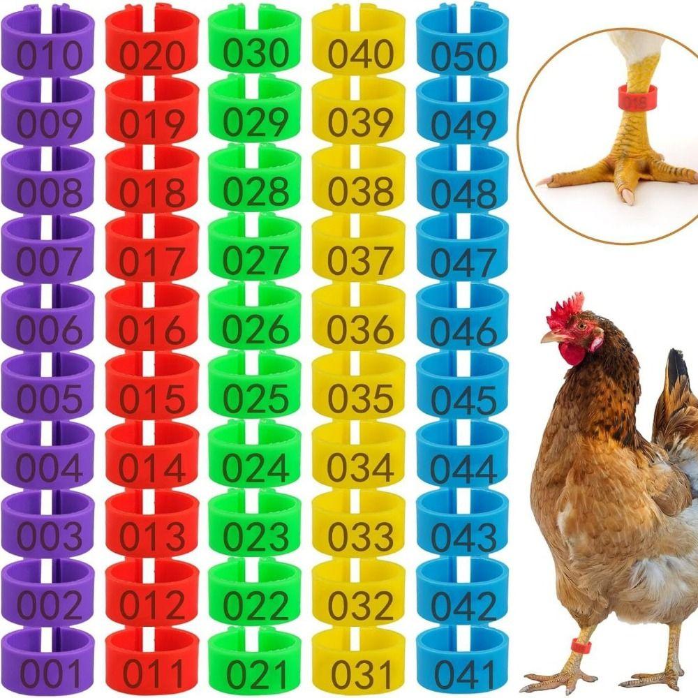 

100pcs Plastic Poultry Ankle Bands Mixed Colour Band Foot Ring Poultry Accessories 16mm