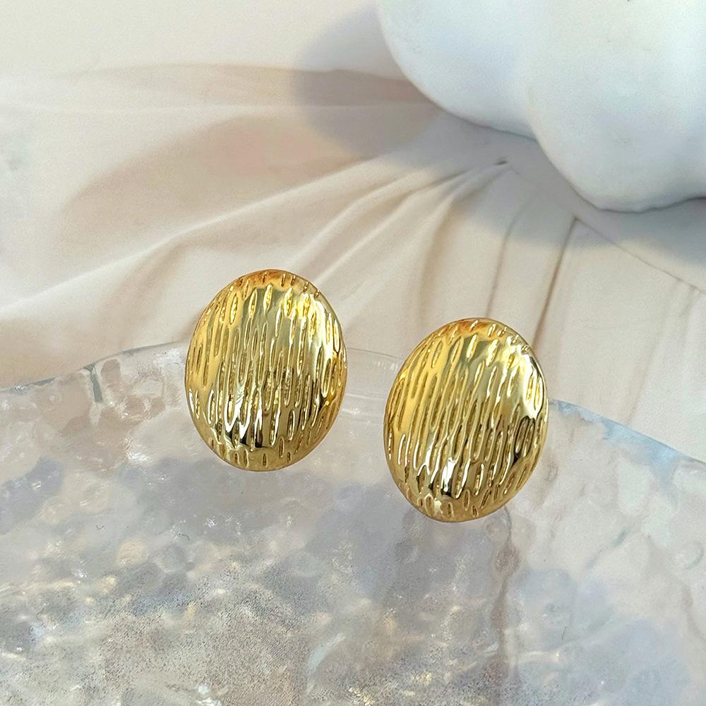 Элегантные матовые овальные пусеты: Модные, Минималистичные Украшения в Холодном Стиле для Женщин