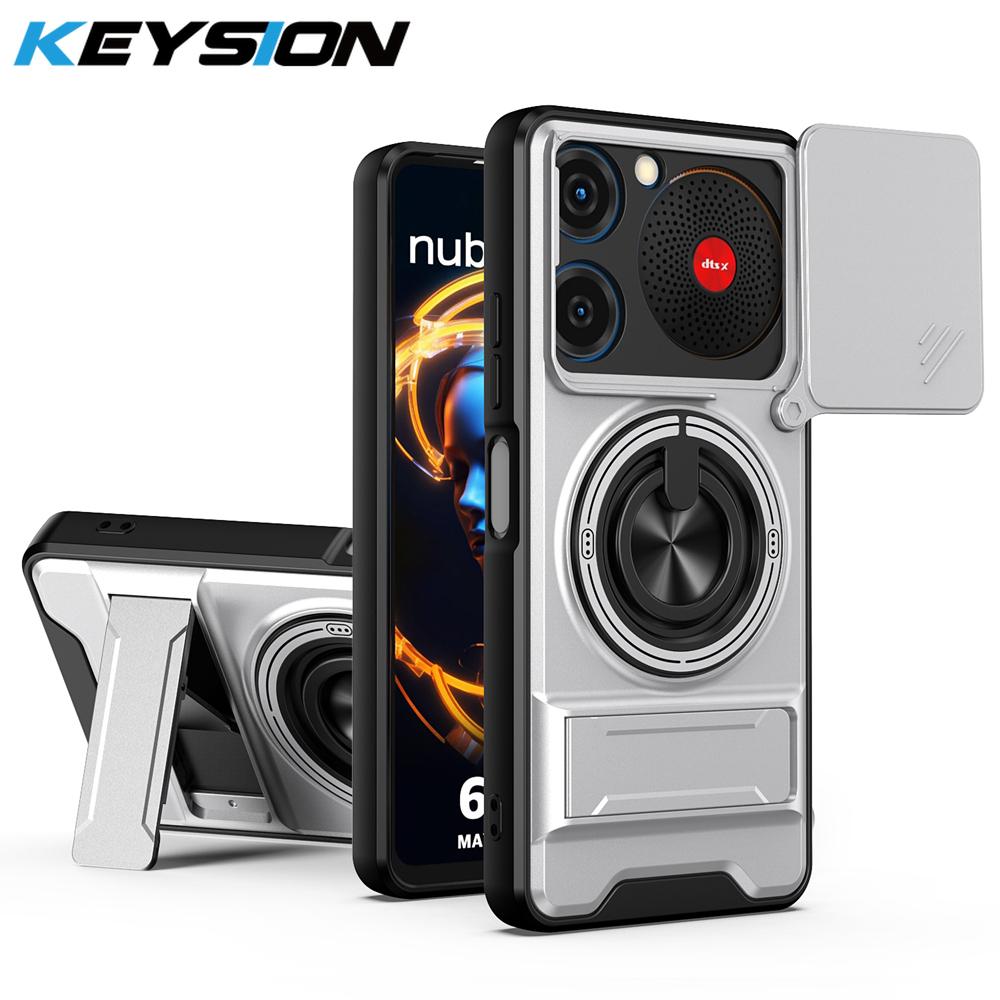 KEYSION Magnetic Phone Case for ZTE nubia Music Slide Camera Protection Upright Kickstand Shockproof Back Cover for Nubia Music