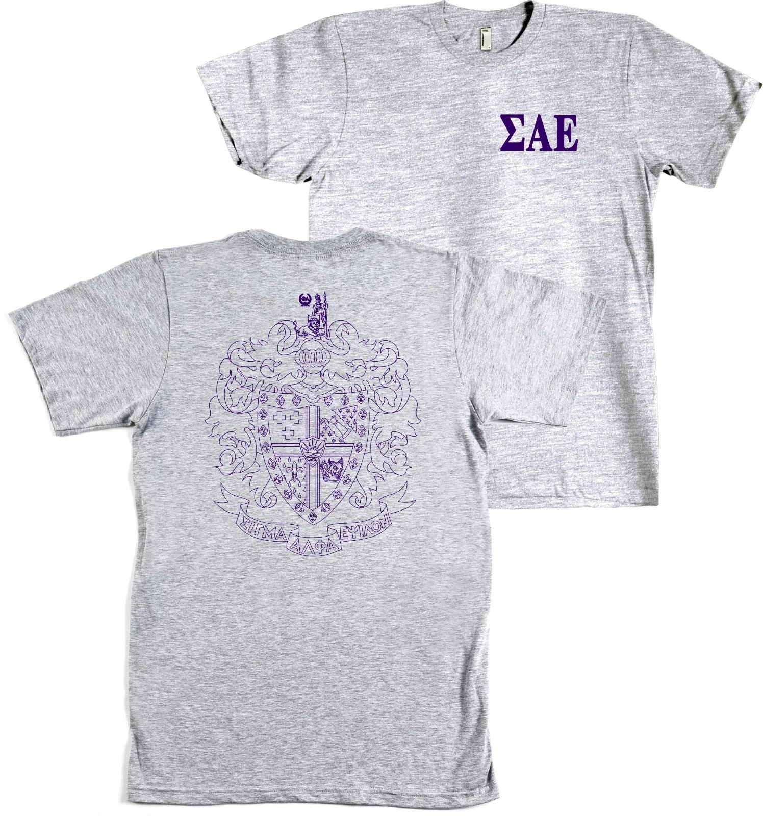 

Sigma Alpha Epsilon Fraternity Bella + Canvas Shirt SAE Coat of Arms - NEW S