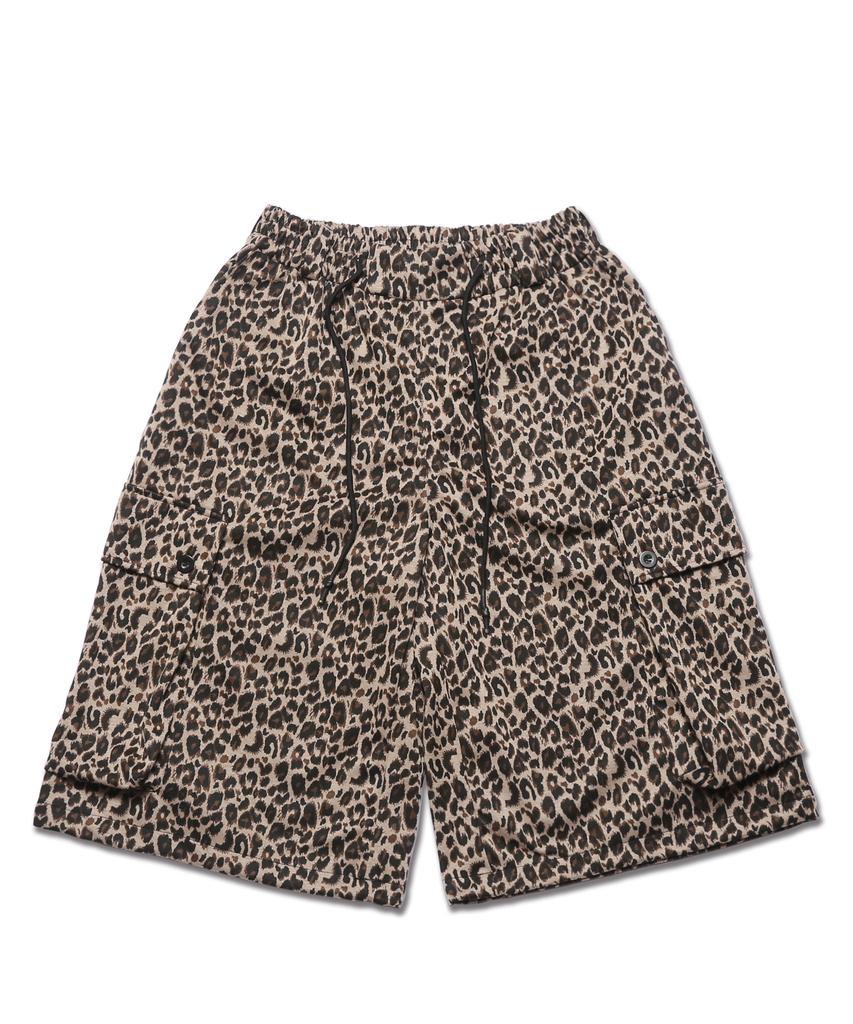 ROCKPSYCHO Leopard Bermuda Shorts Brown