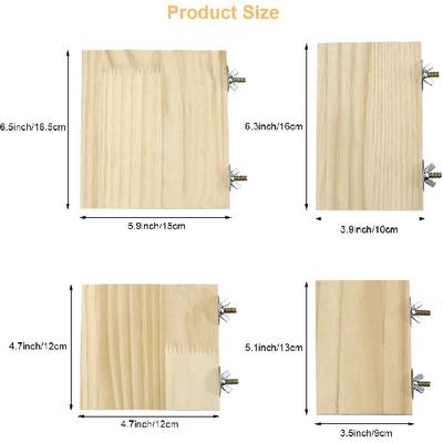2pcs Bird Perch Platform Flat Stand Beak Paw Grinding Wood for Parrot Parakeet Cockatiel Lovebird Conure Finch Budgie