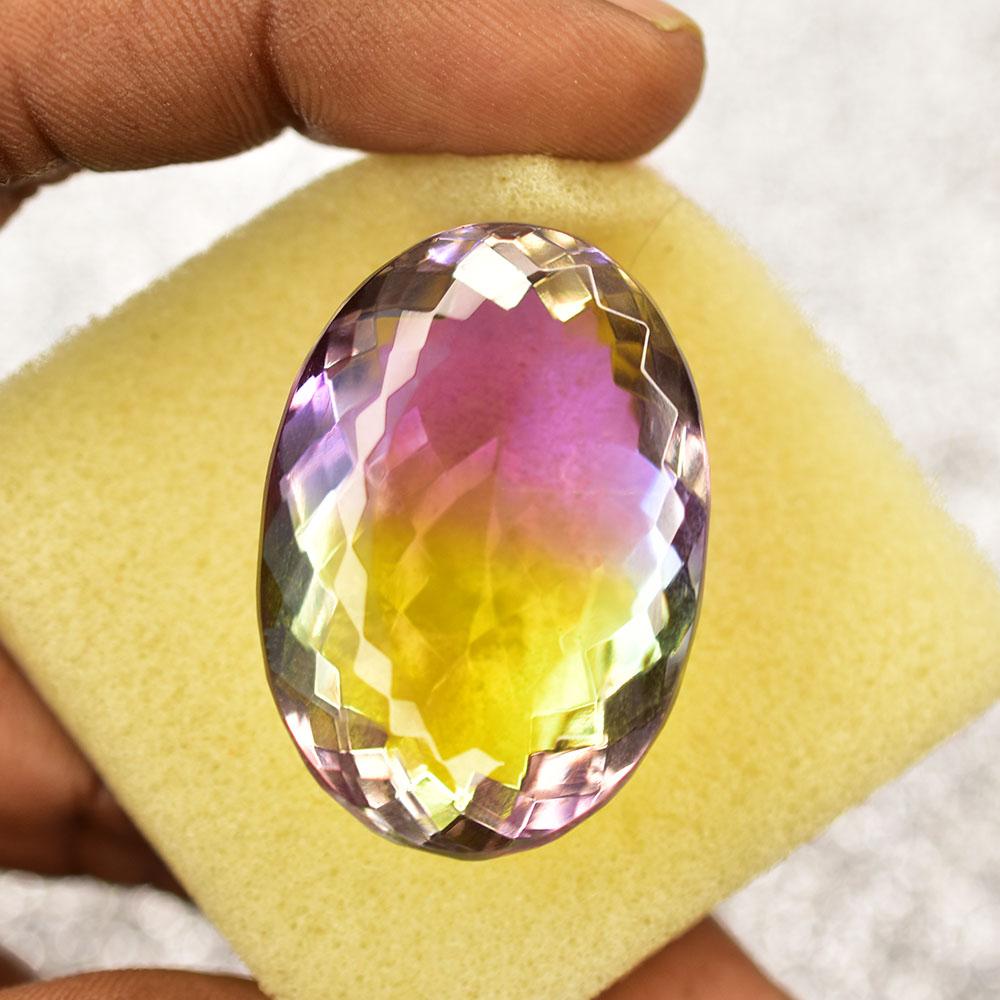 Lab-Created Tourmaline Loose Gemstone 92.35 ct Multicolor Oval Cut for Her October Birthstone Gift