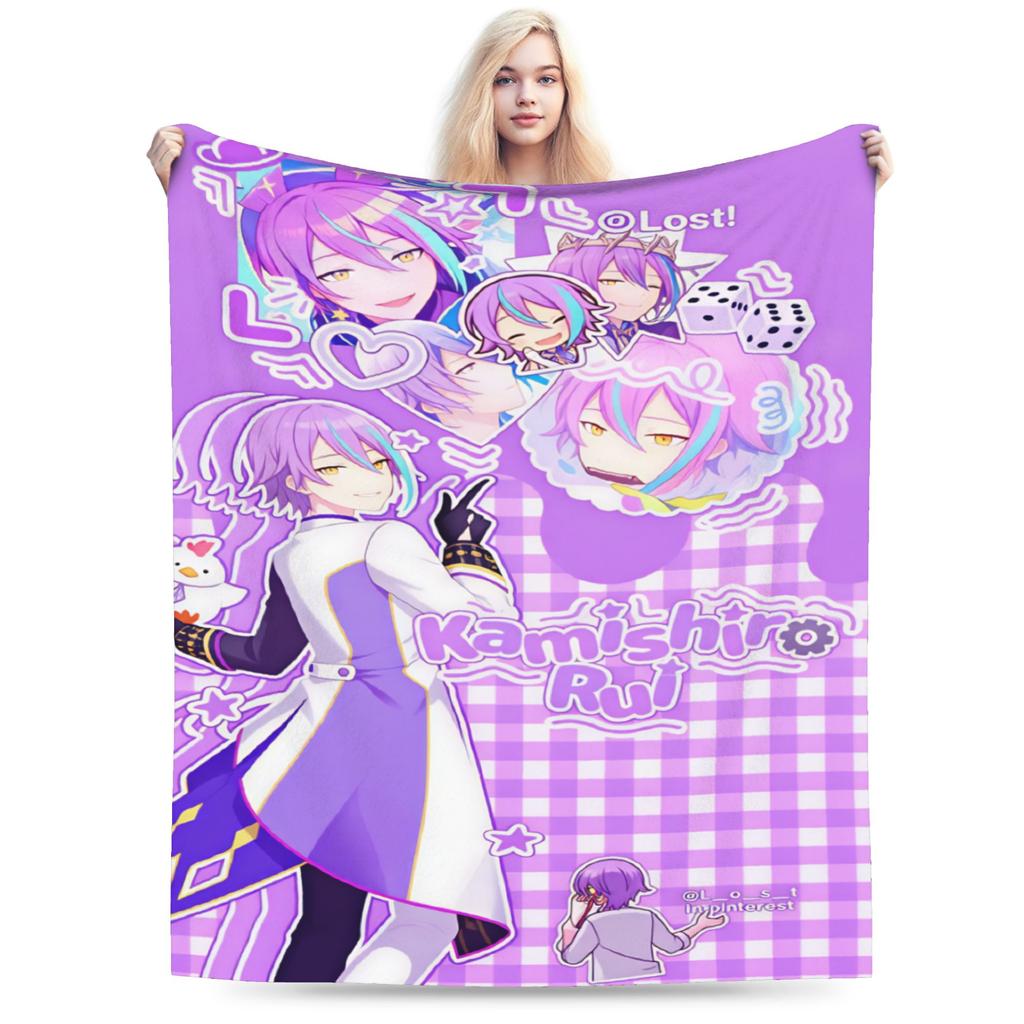 Project Sekai Rui Kamishiro Anime Spiel Decke Weiche Bedruckte Plüschdecke Für Mädchen Jungen Schlafzimmer Flanell Tagesdecke Bettbezug