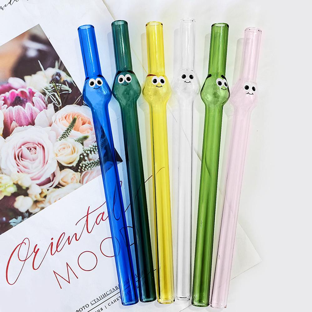 5Pcs Glass Boba Straws Reusable Glass Drinking Straws Wide Clear Straws 12mm Clear Smoothie Straws for Bubble Tea Milkshakes