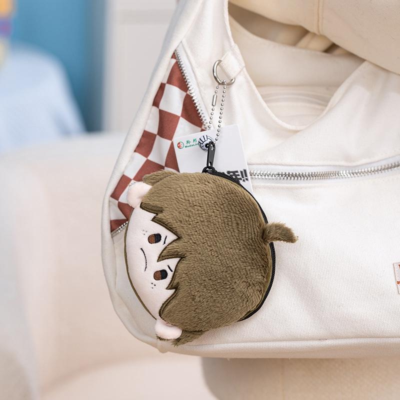 1Pc 10CM Kawaii Haikyuu Plush Pendant Toy Hinata Shoyo Tobio Kageyama Tadashi Yamaguchi Dolls Coin Purse Keychain Pendant Gift