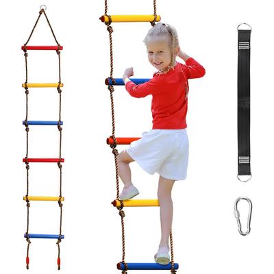 6.5 Ft Climbing Rope Ladder, Climbing Ladder Hanging Slackline Ladder for Indoor Play Set and Outdoor Tree House, Playground Obstacles Swing