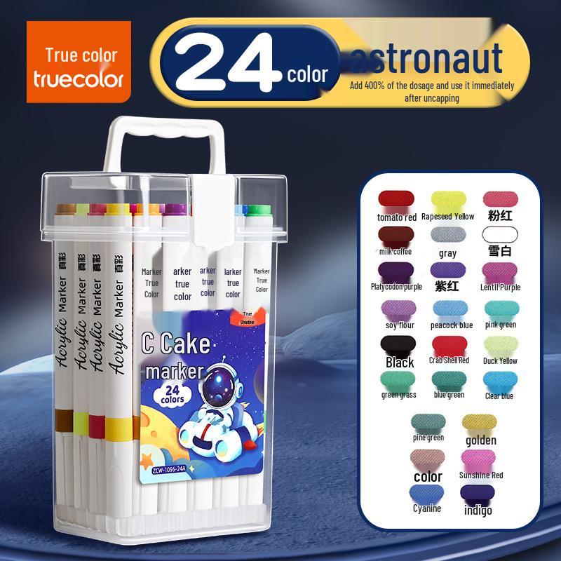 Non-Toxic True Color Astronaut Acrylic Marker Pen - Washable Brush for Children's Graffiti Art