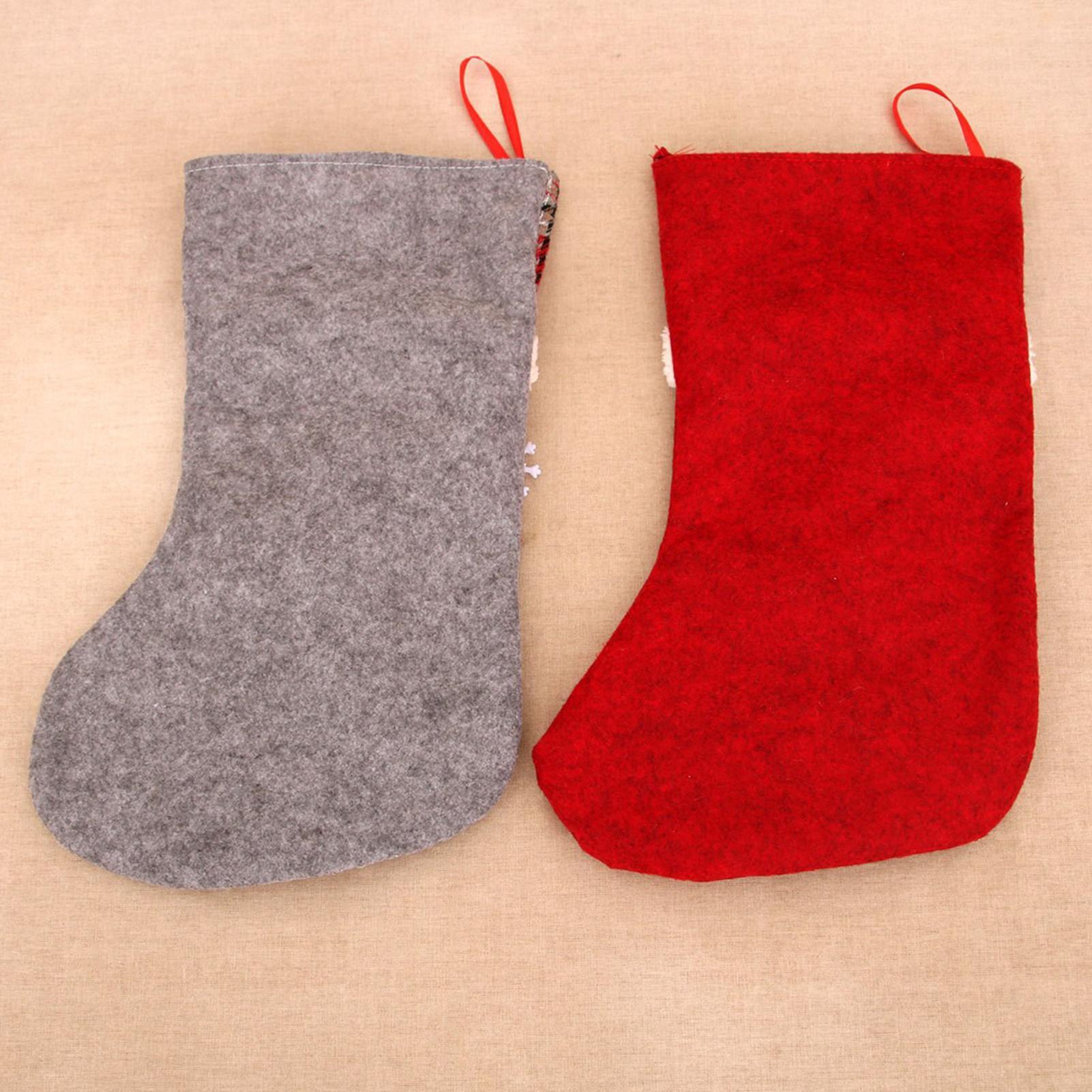 

Christmas Stockings Santa Snowman Home Decor 4 Pieces Snowflake Socks Fireplace Decor For Candy Chocolate Treats Party New Year 40x25cm