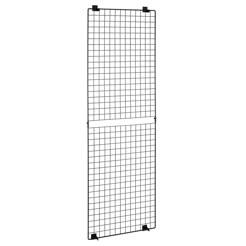 3 Packungen Gitterwandpaneele, 610 x 1828 mm Drahtgitterpaneele Displayständer, Wandmontiertes Kunst-Display-Regal, Schwarzes Kohlenstoffstahl-Wand-Gridwall für