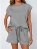 Spring Summer Oversized Crew Neck Short Sleeve Two Piece Set Women's Clothing