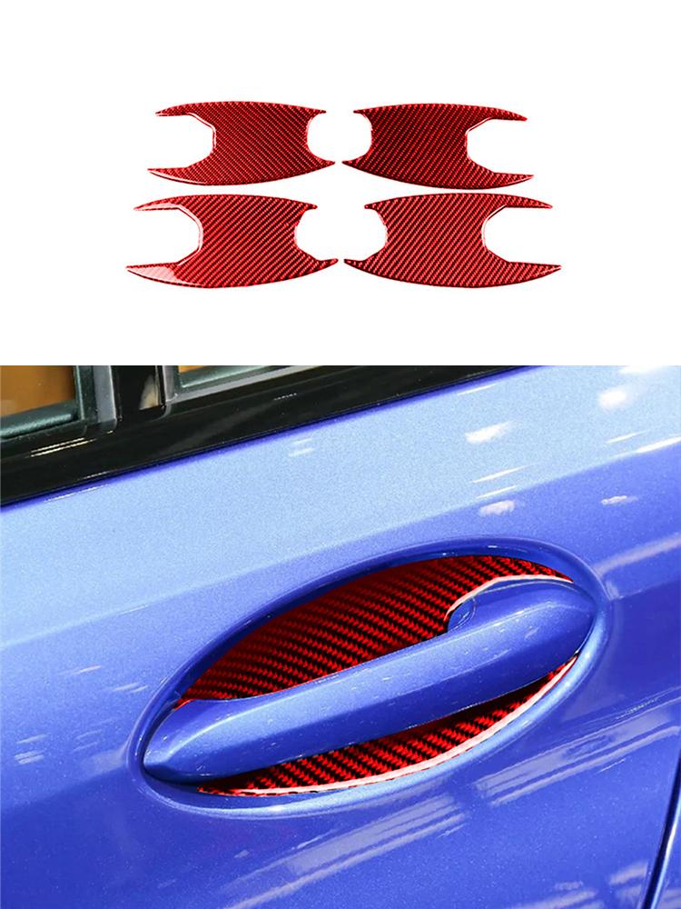 

Carbon Fiber Car Exterior Door Bowl Trim Cover Frame Decorative Sticker For BMW 3-series G20 G28 325li 330d 2019-2020 Accessorie красный