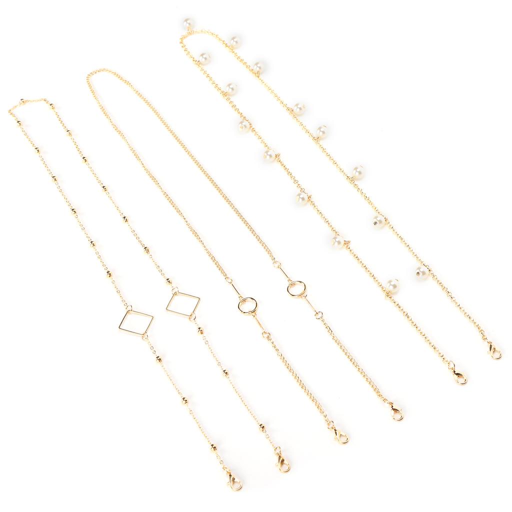 3 Stück Kette Goldfarben Dekoration Legierung Sonnenbrille Brillenkette Augenmaskenkette Stilvoll