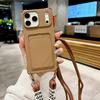Wallet Crossbody Soft Silicone Phone Case for IPhone 17 Air 16 15 14 13 12 11 Pro Max with Strap Necklace Card Holder