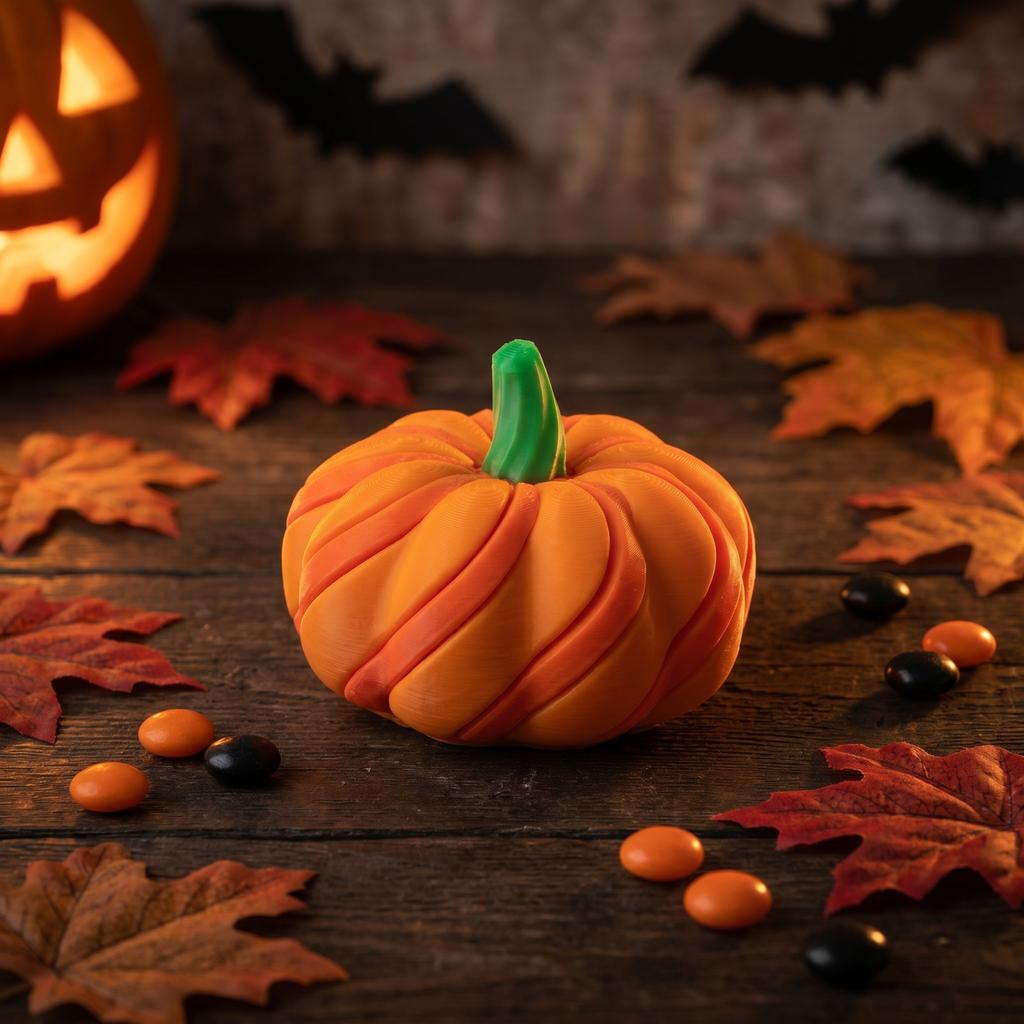 3D Printed Pumpkin Twist Puzzle Toy Stress Relief Fidget Spinner Desk Toy for Adults and Kids Durable Plastic Construction