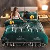 4pcs Bedding Set Fine Velvet Duvet Cover King Queen Size Thicken Quick Warm Coral Fleece Quilt Cover Bed Sheet Pillowcase