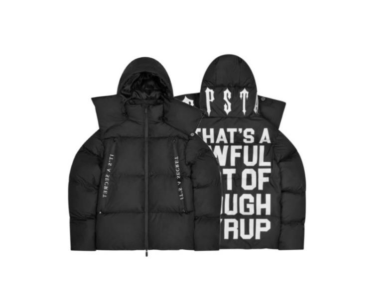 Trapstar Men's Winter Embroidered Hooded Down Jacket - American Street Hip Hop Style