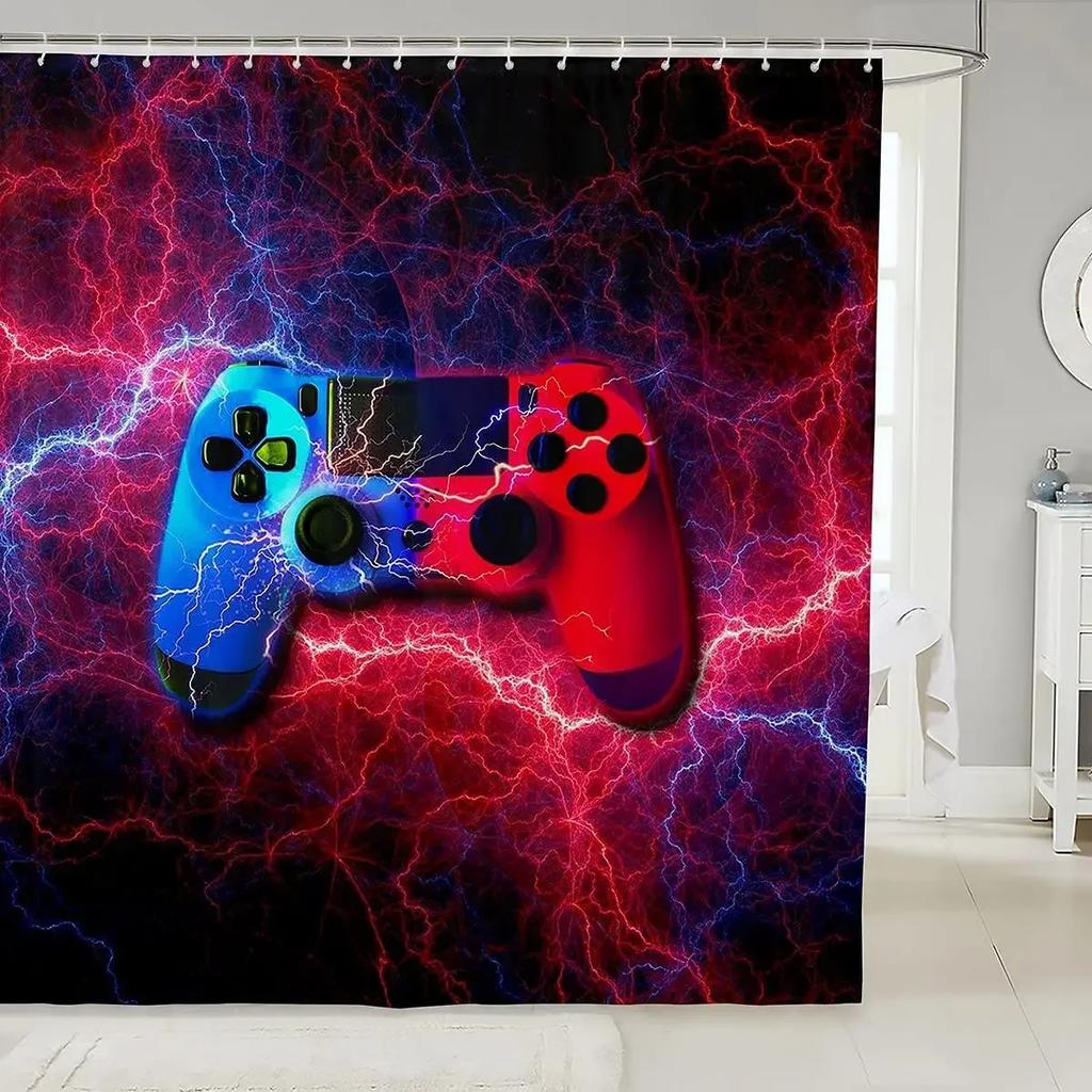 Kid Excavator Shower Curtain Tractor Mechanic Truck Construction Vehicle Boys' Bulldozer Crane Hanging Curtains Bathroom Decor