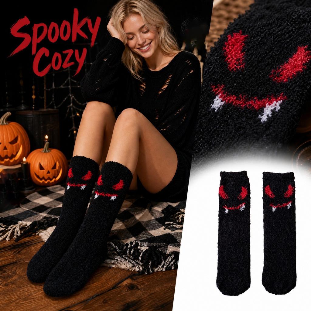 Unisex Halloween Lustige Dicke Warme Mittelhohe Socken für Herbst Winter - Neuartige Süße Socken