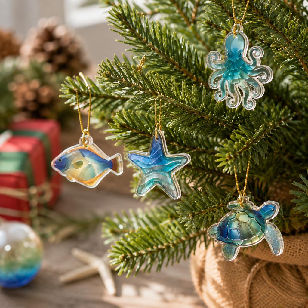 2D Flat Christmas Advent Calendar Days Countdown with Hanging Ornaments for Holiday Decor