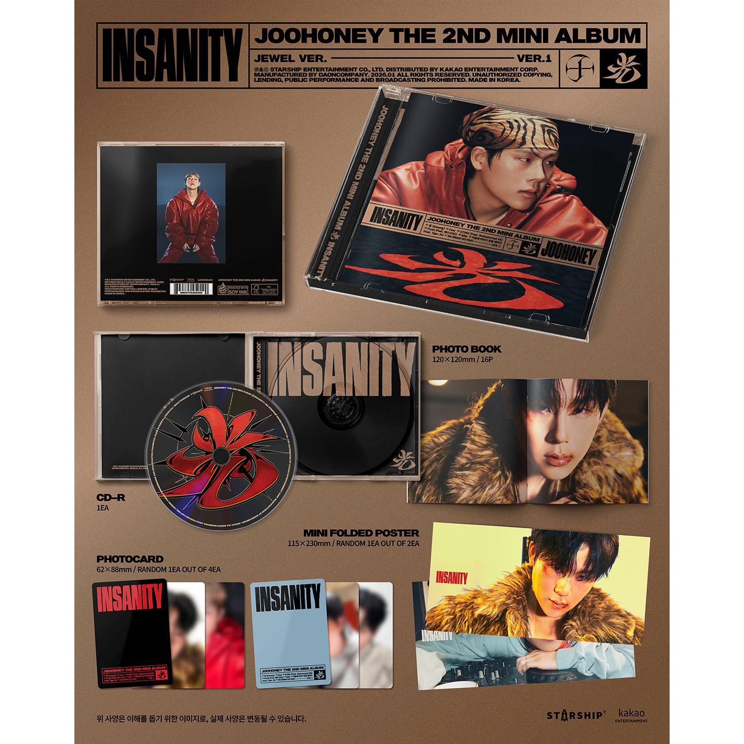 

JOOHONEY (MONSTA X) [GWANG : INSANITY)] 2nd Mini Album (LIMITED JEWEL ver.) Ver.1