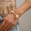 Boho Summer Beach Pearl Seashell Charm Bracelet for Women Ocean Style Gold Color Chain Tassel Bracelet Summer Beach Jewelry