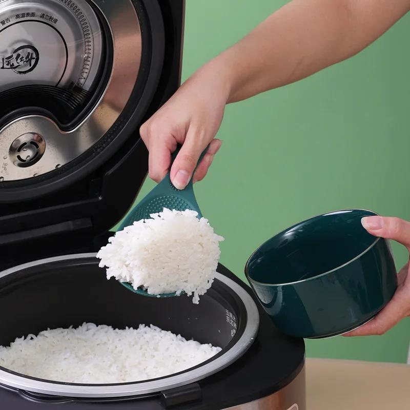 PP Materiál Lžíce na rýži Nepřilnavá rýže Vysoká teplota Nerezová rukojeť Lžíce na rýži Domácí Kuchyňské doplňky