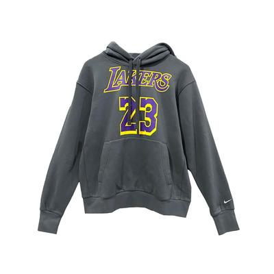Nike Felpa con Cappuccio X NBA Collaboration N23 Lakers Felpa alla Moda Versatile Felpe Uomo Grigio Scuro DH6539-061