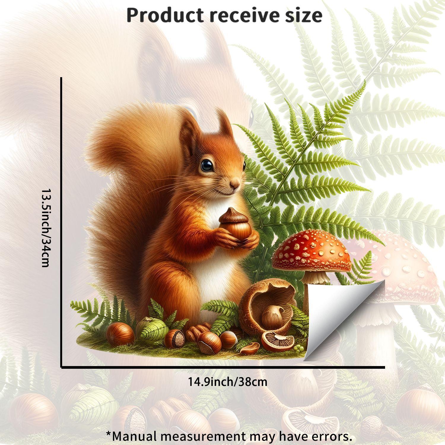 

Creative Squirrel Acorn Static Cling Window Sticker for Bedroom Living Room Balcony Decor 34x38cm разноцветный