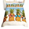 Pineapple Duvet Set Tropical Fruit Beach Print Bedding Set Teen Bedroom Decoration Three-Piece Set