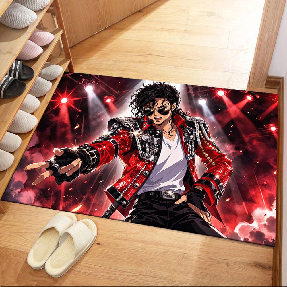 Michael Jackson 45 Floor Mat Perfect for Entryway Hallway Bedrooms Study room Anti-slip Rug Anime Office Decor