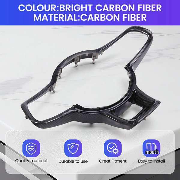 Wet Carbon Fiber Steering Wheel Trim for VW Golf 7 MK7, Passat B8, Tiguan MK2
