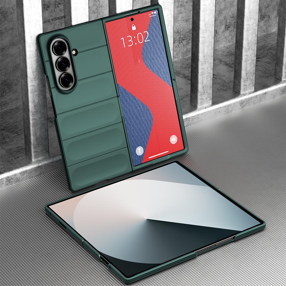 

KEYSION Shockproof Case for Samsung Z Fold 7 5G Anti-skid Hard Plastic Phone Back Cover for Galaxy Z Fold 7 5G for Galaxy Z Fold 7 зелёный