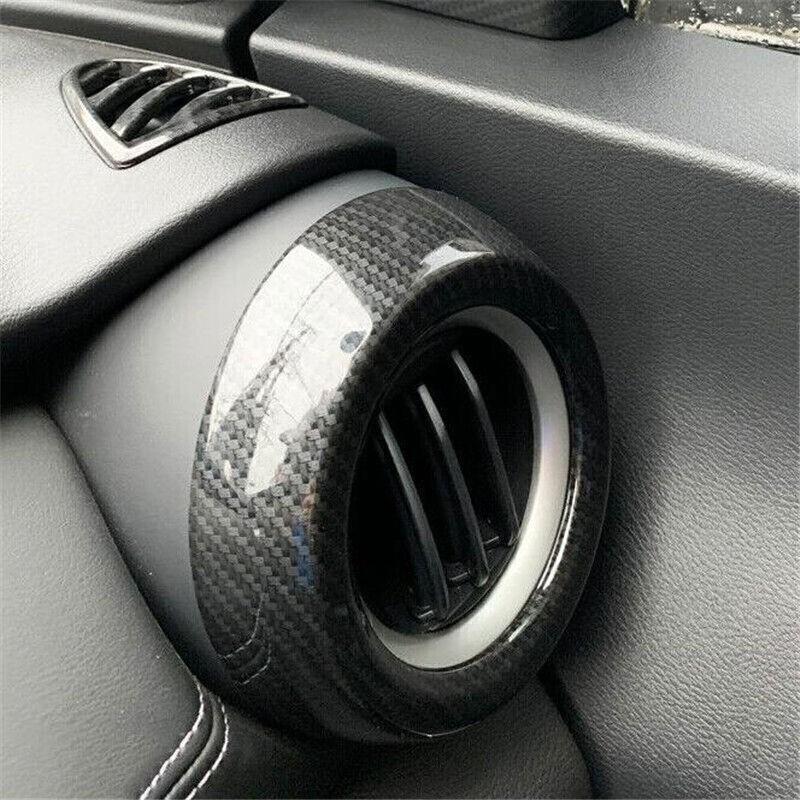 For Nissan Kicks 2018-2024 Carbon Fiber Console AC L&R Air Outlet Vent Trim 2x