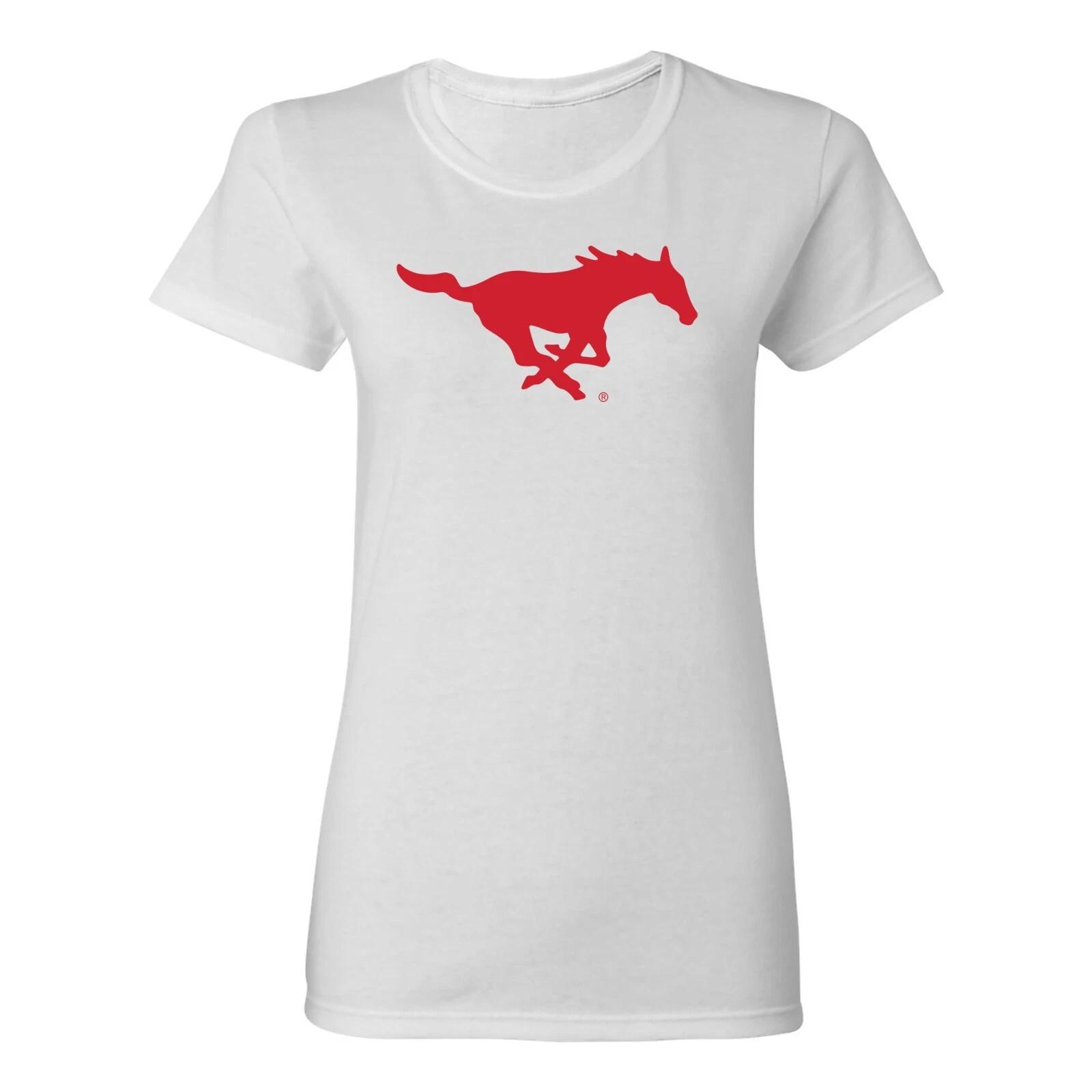 Southern Methodist University Mustangs Primary Logo Women s T-Shirt - White S