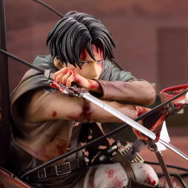 Attack On Titan: Battle-Damaged Captain Levi Squatting Pose Bonus Edition Action Figure