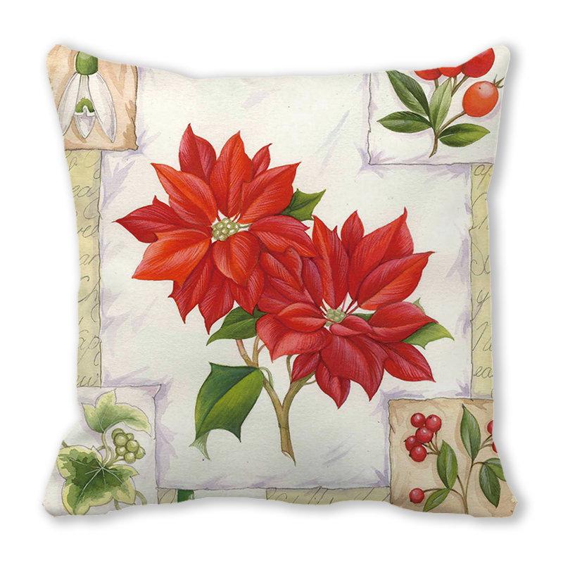 Green plants and flowers pattern series Digital printing short plush pillow covers for car sofa office cushion cover home goods