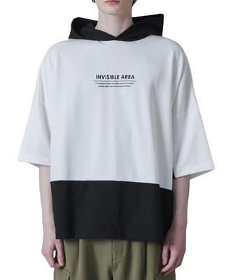 WEGO Unisex Short Sleeve Dolman Hooded Loose Oversized Korean Size Black T-Shirt, Hoodie, Spring/Summer Clothing, Fit, Silhouette, Streetwear, Style,