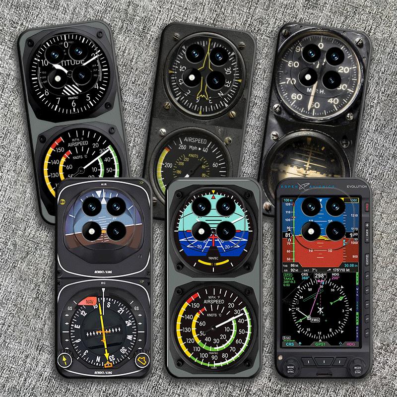 Aircraft Instrument Cockpit Radar Soft Phone Case for Xiaomi Redmi Note 12 13 14 15 Pro Plus 11 12S 11S 11T 10 4G Black Cover Ba
