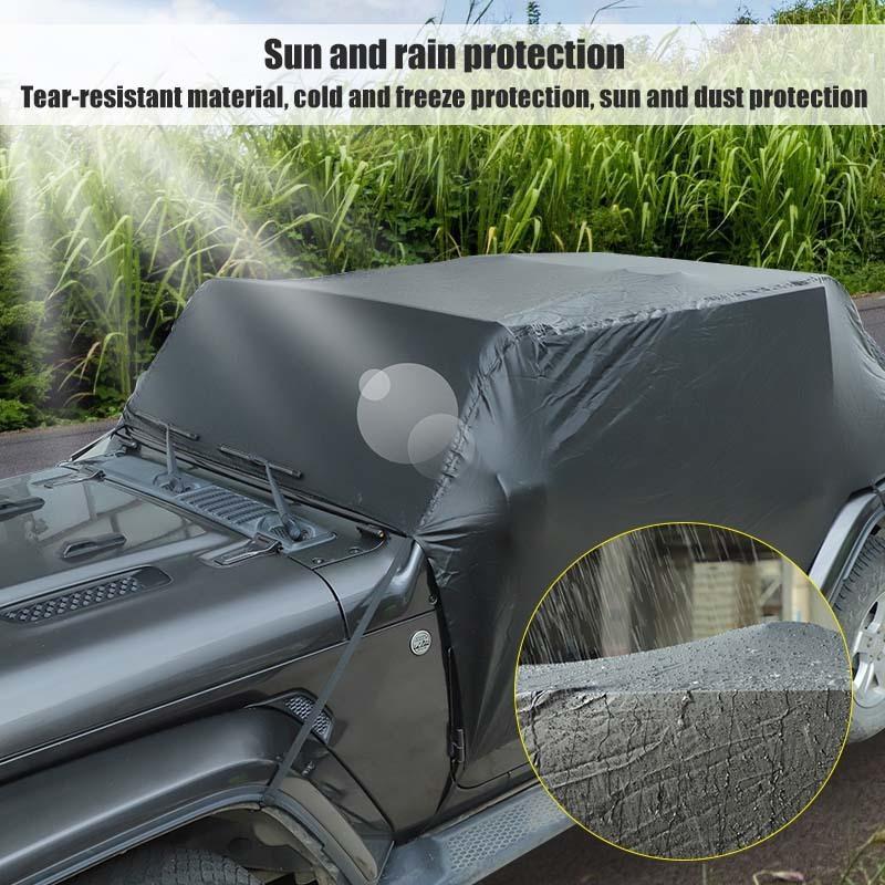 Vanntett allværs frontrute solskjerm i skinn bildeksel Passer til Jeep Wrangler JL 4-dørsversjon 2018-2023 Eksteriørtilbehør