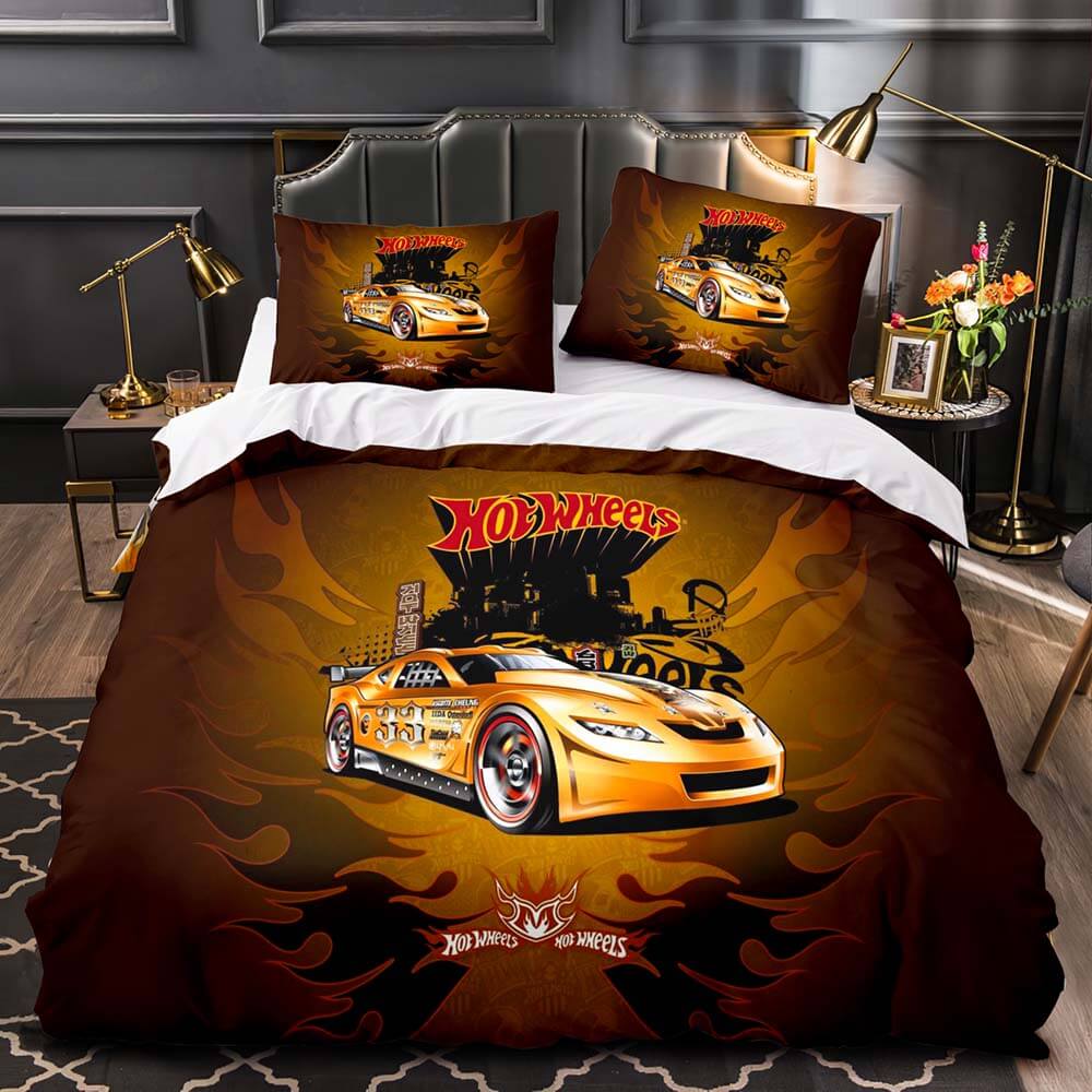 Kryt na peřinu s 3D potiskem kola monster trucku Povlak na polštář Sada povlečení Jednolůžko Plné Velikost Queen King Pro Dekoraci Ložnice Domácí Textil