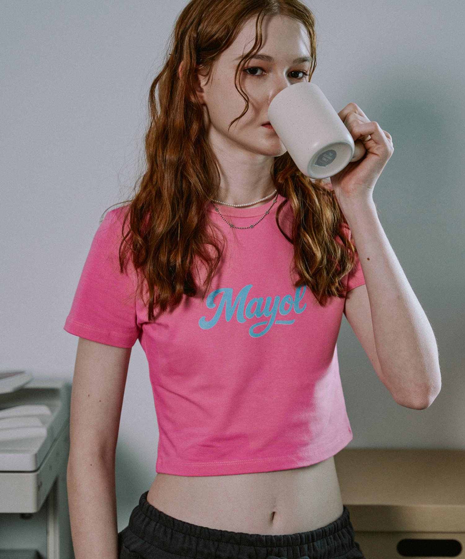 Mayol Logo Print Short Sleeve T-Shirt_Magenta Pink Magenta Pink/Free