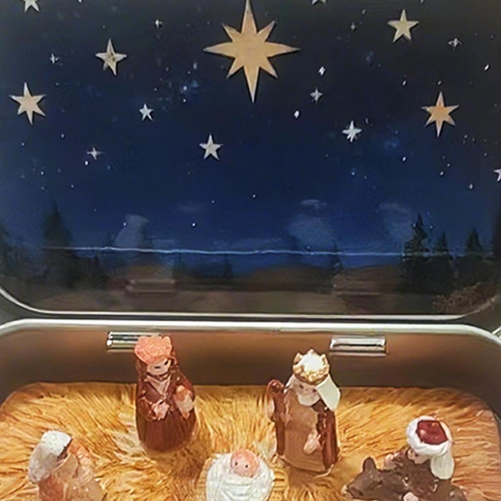 Christmas Nativity Scene Figurine Gift Jar For Desktop Decoration In Living Room And Bedroom Figurines Miniatures Navidad
