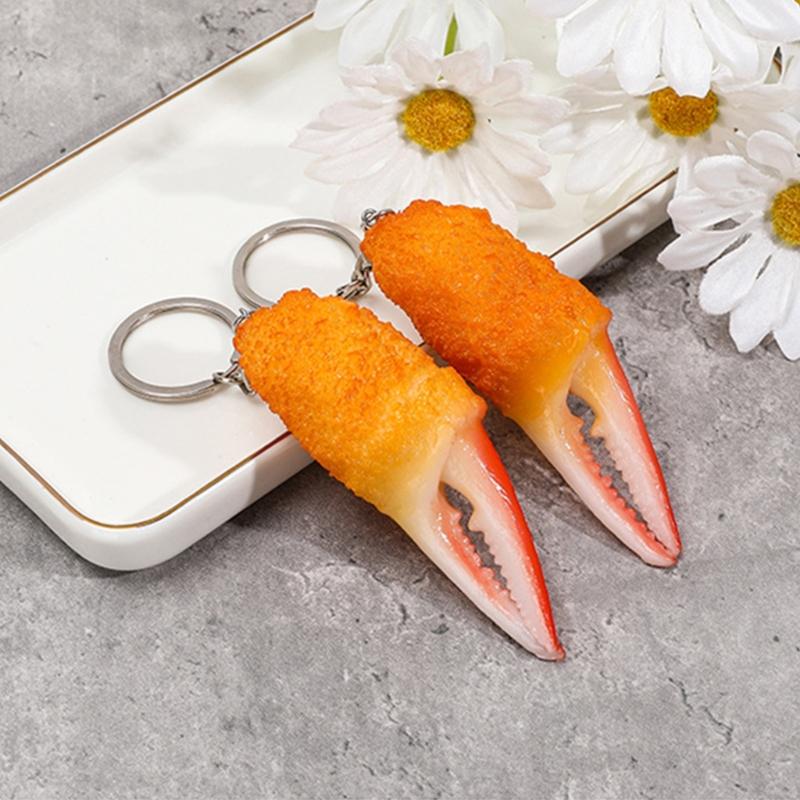 Creative Fried Crab Keyring Amusing Addition To Accessories Ornament Great For Everyday Carry or Gift Giving