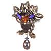 Flower Brooch Pin Elegant Exquisite Alloy Rhinestone Petal Brooch Pin for Wedding Party
