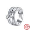 925 Sterling Silver Crown Heart Flower Wing Zircon Sparkling CZ Pantaro Rings for Women Fine Jewelry Anniversary Gifts