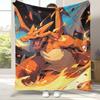 Charizard Charmander Pokemon Flannel Blanket,Ultra Soft Warm Plush Throw for Home Bedroom Bed Sofa Cover Office Camping Picnic