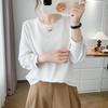 Frühling/Sommer 2026 Damen Plus Size Baumwoll-T-Shirt mit Sieben-Viertel-Ärmeln - Rundhals, Einfach, Vielseitig, Lässiges Oberteil