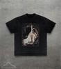 Mittelalterlicher Ritter Grafik-T-Shirt, Vintage Stil Dunkle Kunst T-Shirt für Männer Frauen, Gotisches Schwertkämpfer Oberteil, Dark Academia Shirt, Unisex T-Shirt