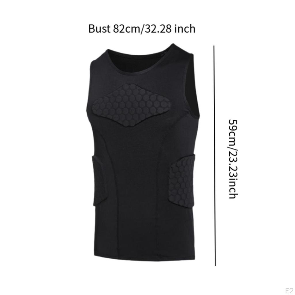 Mens Padded Vest Chest Rib Protector Sleeveless Shirt Comfortable Breathable Guard